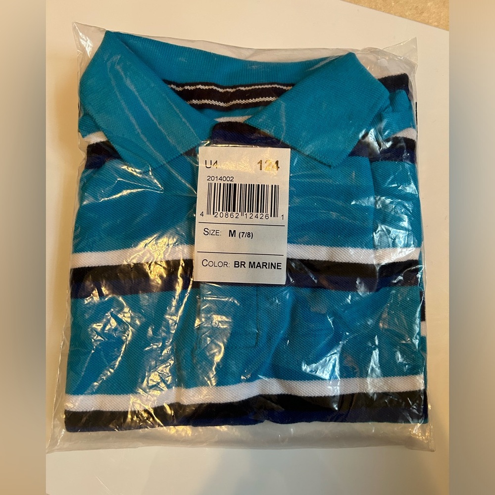 Boys size M 7/8 stripped short sleeve polo NEW Children’s Place